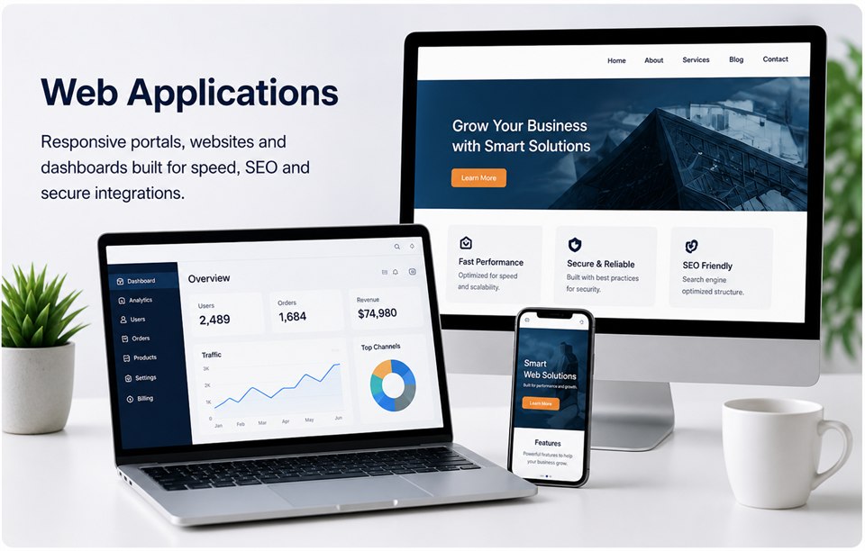 Web Development interface mockup